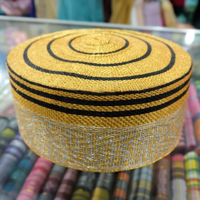 Topi Bone / Songkok Recca / Songkok Pamiring Warna Emas