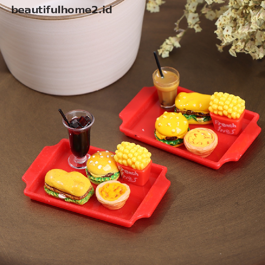 (Beautifulhome2) Buku Literatur Bahasa MandarinId 1 Set Miniatur Hamburger Untuk Aksesoris Rumah Boneka