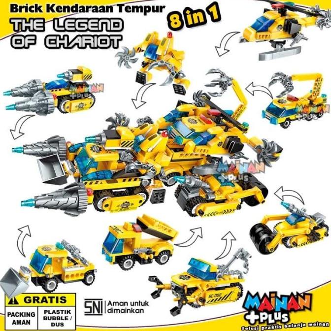 PROMO MAINAN BRICK LEGO QMAN KENDARAAN TEMPUR THE LEGEND OF CHARIOT 8 IN 1