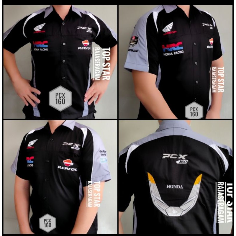 Baju Otomotif HONDA PCX 150 160 Seragam Komunitas Motor Kemeja Bordir