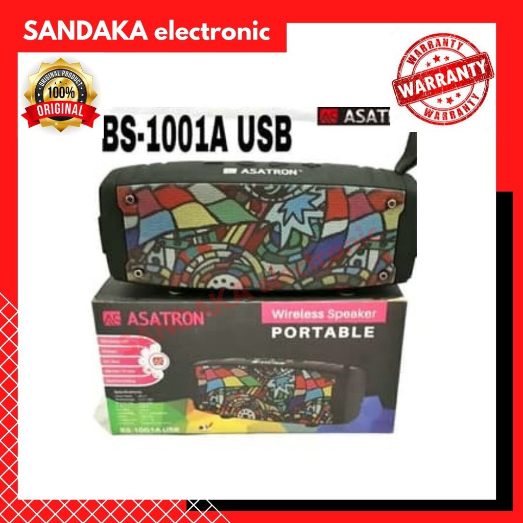 SPEAKER PORTABLE BLUETOOTH ASATRON BS-1001 USB