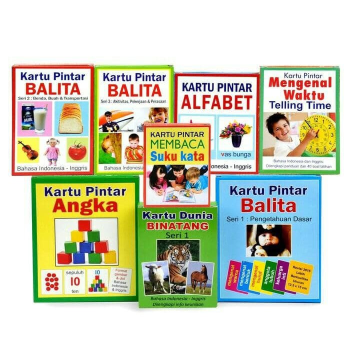 COD - Diskon Besar Kartu Pintar Flashcard 8 Box Flash Card Edukasi Anak / Bayi / Balita