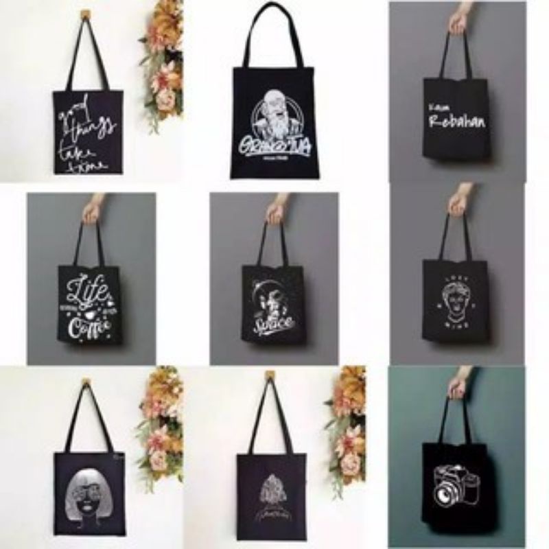 TOTEBAG HITAM LUCU PEREKAT KPOP