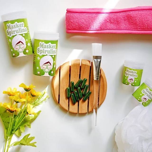 Masker Spirulina Ecer/Masker Spirulina Tiens/Spirulina/masker herbal/masker spirulina original/promo