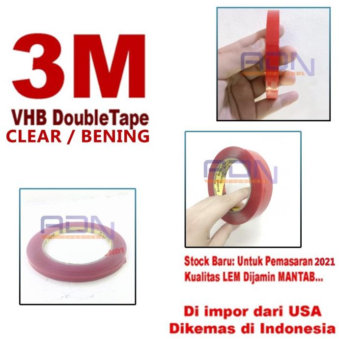 

3M Doubel Tape Bening Clear VHB 6MM 8MM 12MM 24MM PERMANEN AKRILIK DLL and-off91 Segera Dapatkan
