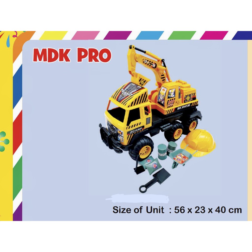 MAINAN ANAK MOBIL MOBILAN TRUK EXCAVATOR BESAR PLUS HELM / MDK 717 PRO