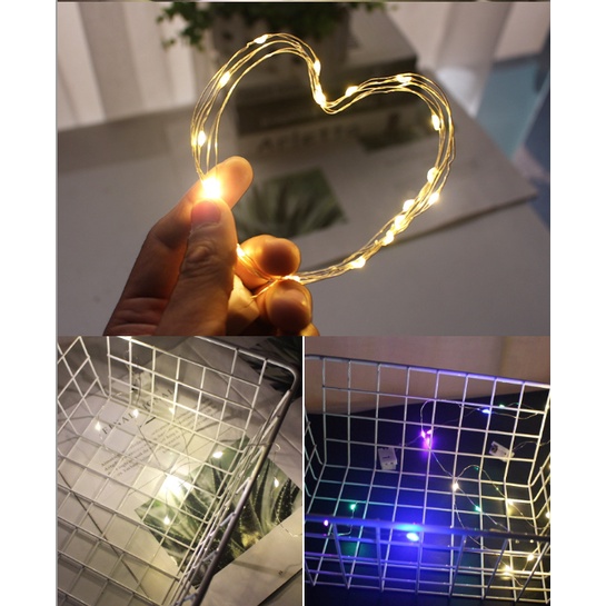 [LOGU] Lampu LED baterai hias kawat, Lampu Tumblr Natal kawat, LED dekorasi kecil