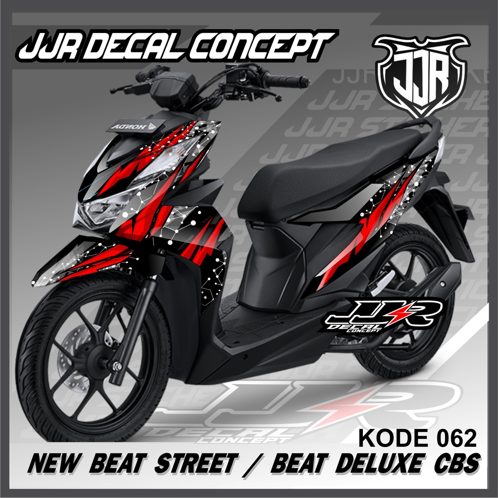 Stiker Motor Beat 2020 2021 2022 2023 2024 Street dan deluxe Stiker motor full  body kode 062 beat C