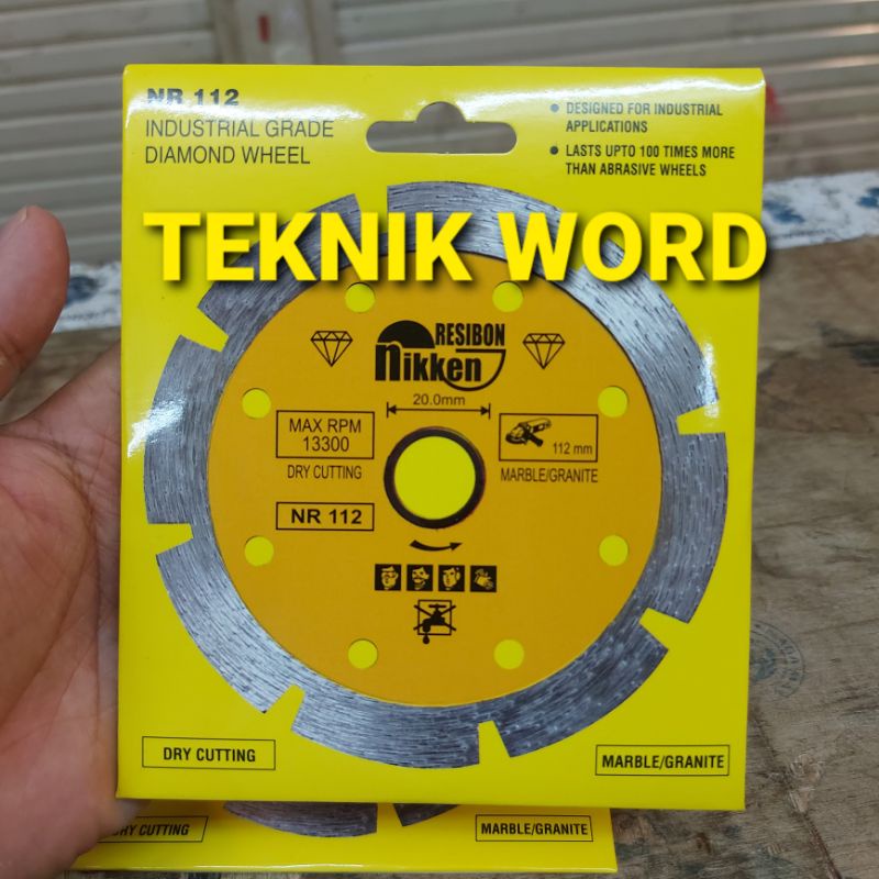 DIAMOND WHEEL NIKKEN RESIBON MATA GERINDA POTONG KERAMIK GRANIT NIKKEN RESIBON 4 INCH
