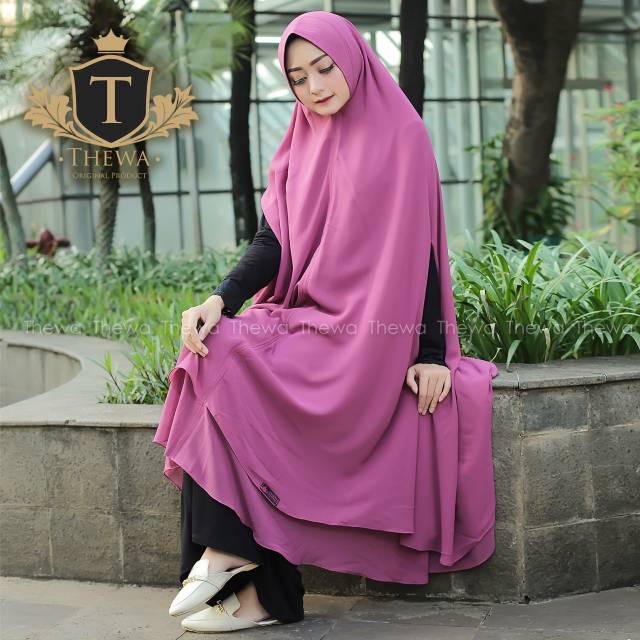 Khimar jumbo rompi tangan ori by Thewa hijab