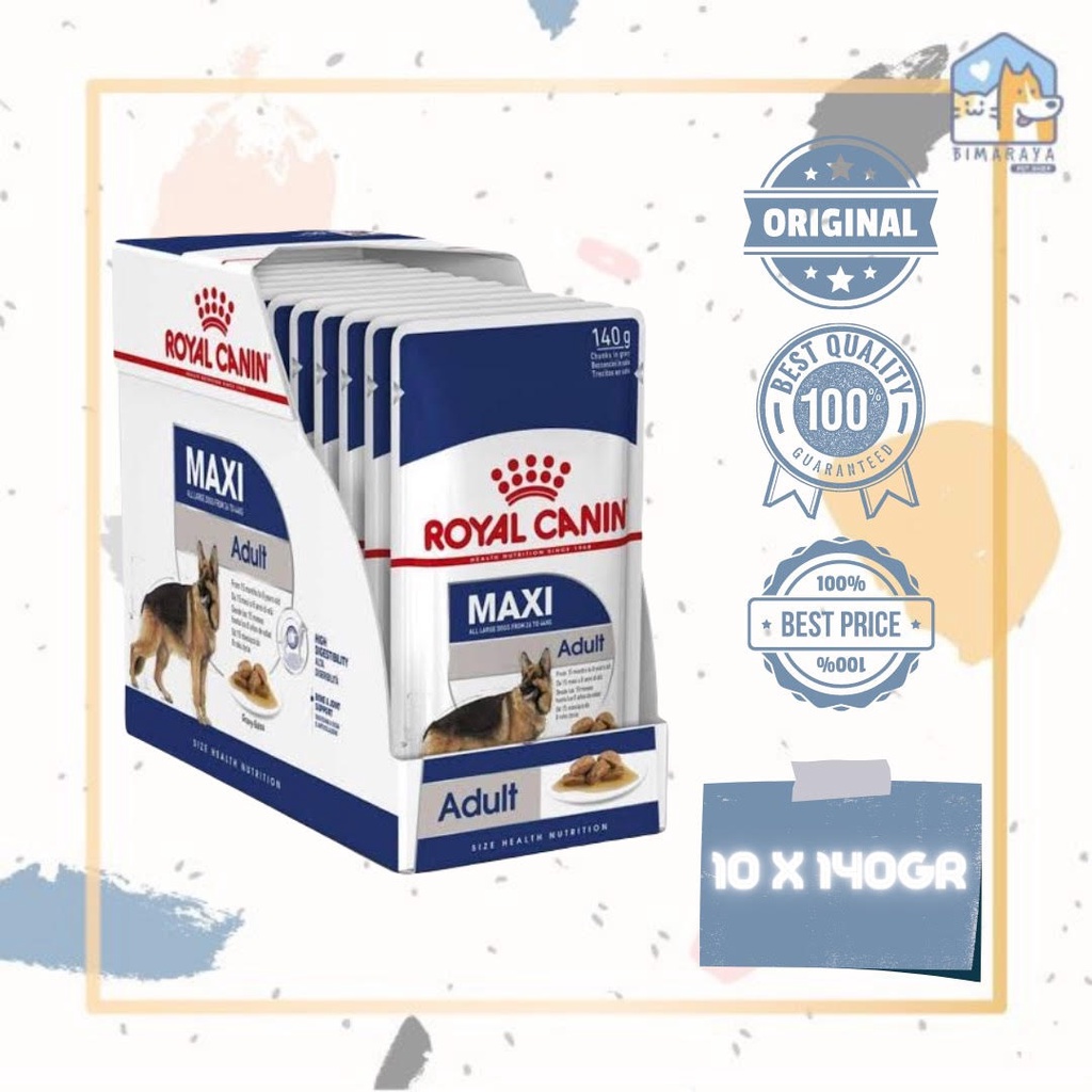 ROYAL CANIN MAXI ADULT WET FOOD 10 X 140GR (BOX)