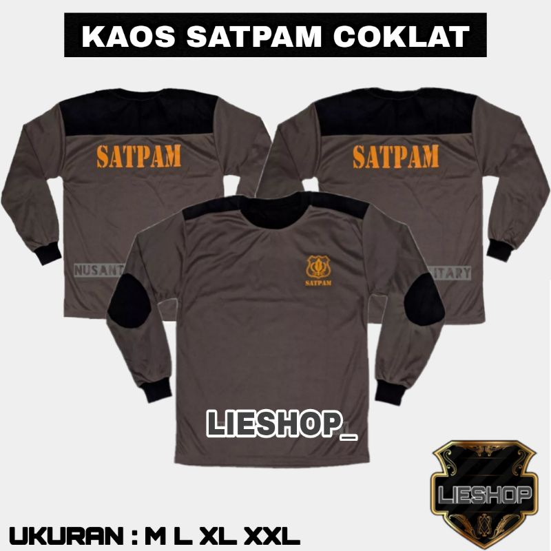 Kaos Satpam / Security Terbaru Coklat Panjang Kombinasi Warna 2021 - Kaos Security / Satpam / Baju S