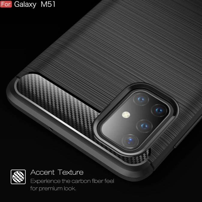 CASE SAMSUNG M51 SOFT CASE CARBON FIBER BRUSH ORIGINAL