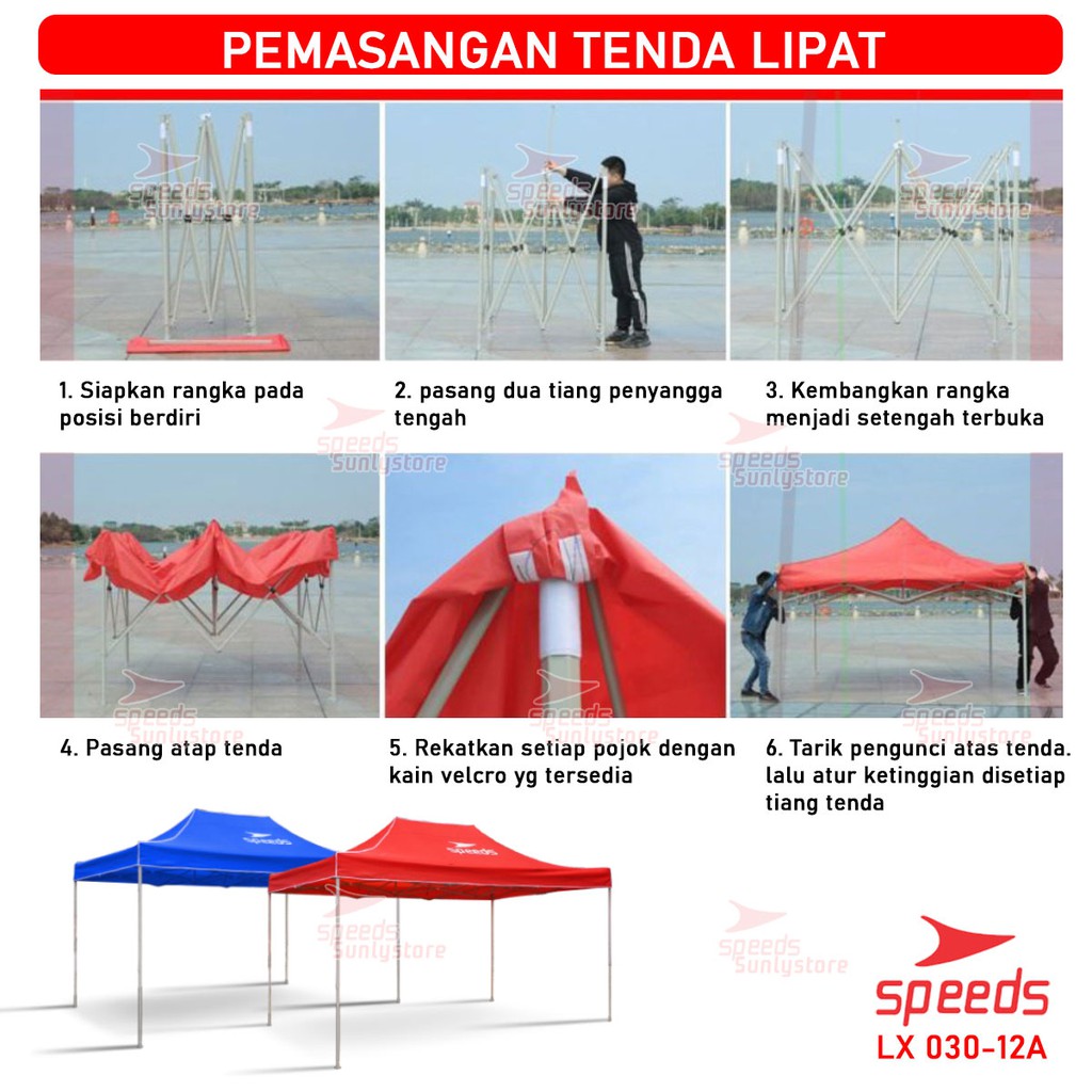Tenda Lipat 3 x 4,5 M Tenda Bazar Tenda Pameran Tenda Jualan Frame Hitam Otomatis 03012A