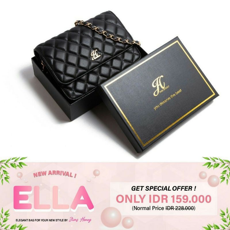 ELLA BAG JIMSHONEY (WHITE READY) ORIGINAL READY STOK FREE BOKS