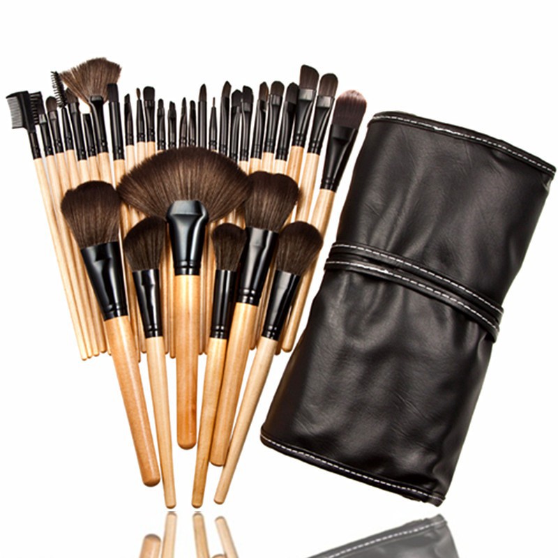 Makeup Brush Set Natural Hair Makeup Brushes 32pcs Shopee Indonesia