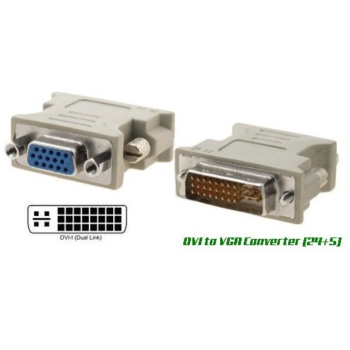 Konverter Konektor DVI To VGA 24 + 5 Pin