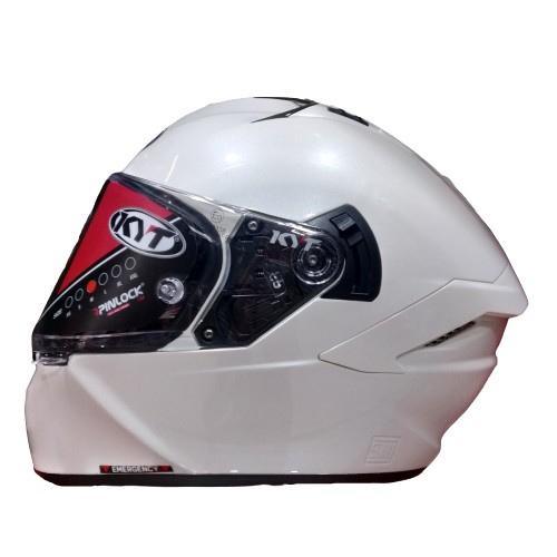 HELM KYT NFR SOLID WHITE DOUBLE VISOR FREE BALACLAVA ORIGINAL KYT