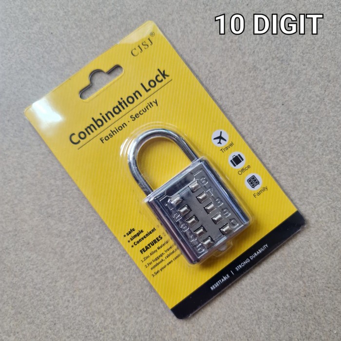 Gembok Nomor 10 Digit Combination Lock