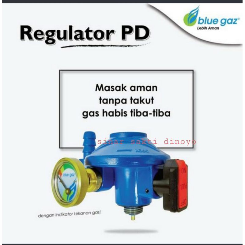 Regulator blue gas asli / blue gaz SNI + meteran meter tekanan gas