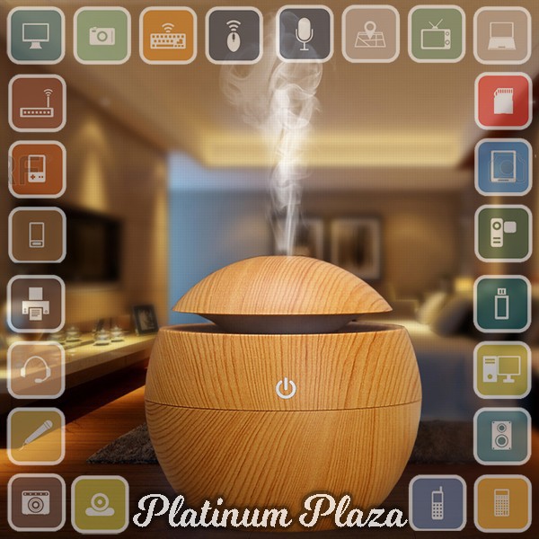 Taffware Aromatherapy Air Humidifier Desain Kayu - HUMI H41 - Brown`E03S4P-