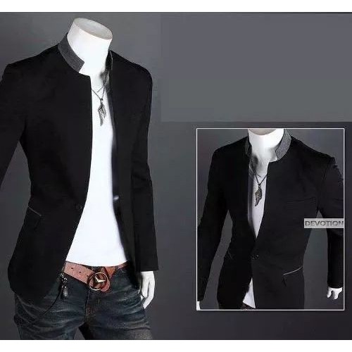 BLAZER PRIA KOREA SLIMFIT NICKY BLACK KERAH ABU ORIGINAL NIKAYU HIGH TWIST