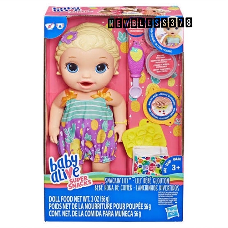 Baby Alive Snackin Lily Bisa Makan Poop - Boneka Baby Bisa Makan - Mainan Boneka Bayi Bisa Makan Pop