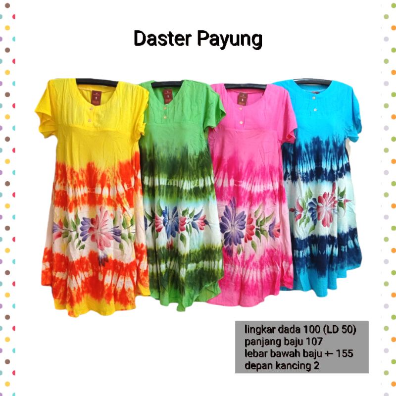 DASTER PAYUNG BATIK BUSUI BUMIL MOTIF BUNGA WARNA PASTEL