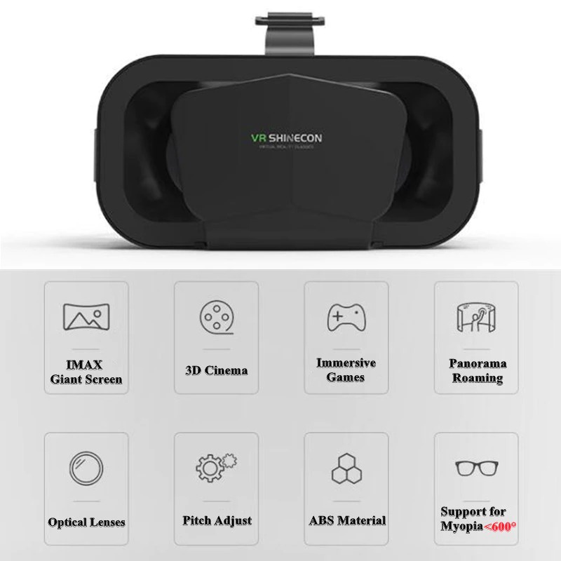 Shinecon VR Box IMAX Giant Screen Virtual Reality Glasses - G10 - Black