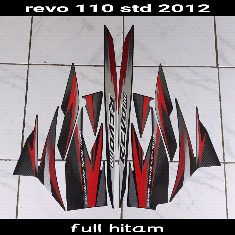 stiker motor revo 110 2012 hitam