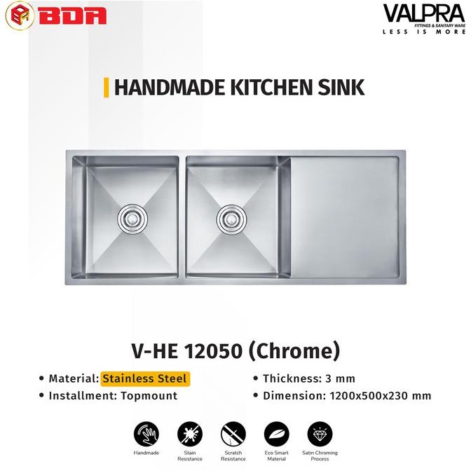 Bak Cuci Piring Kitchen Sink Handmade V-HE 12050