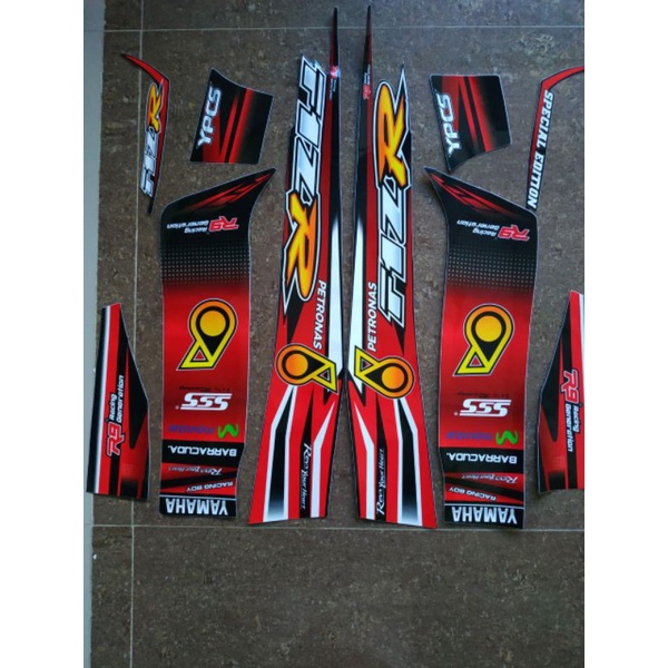 STRIPING STIKER LIS BODY MOTOR YAMAHA FIZR F1ZR PETRONAS MERAH HITAM VARIASI