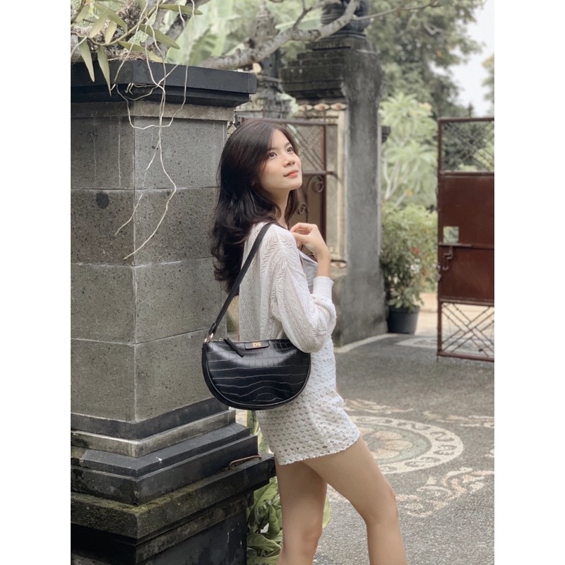 Nonataliashop - Josie Croco Tas Bahu / Baguette Bag (Free 2 Huruf)