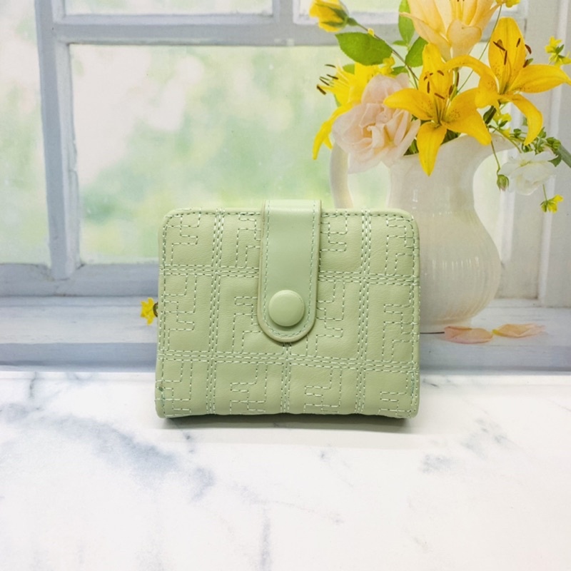 DOMPET KECIL WANITA IMPORT KANCING KECIL BORDIR KASUAL SIMPLE