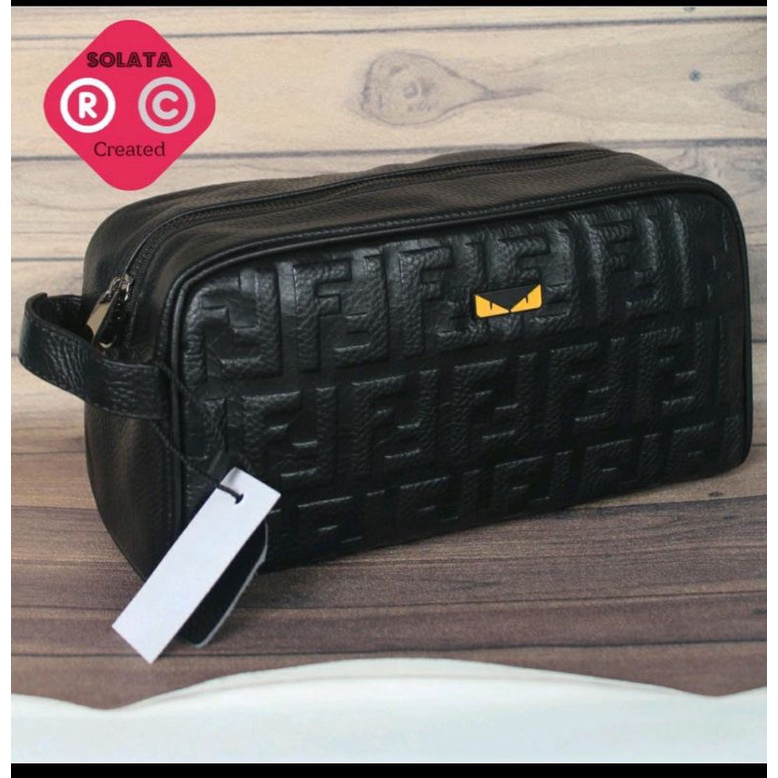 Handbag Pria wanita Kulit asli / Handbag Fendi / Clutch Fendi Kulit / Pouchbag Import