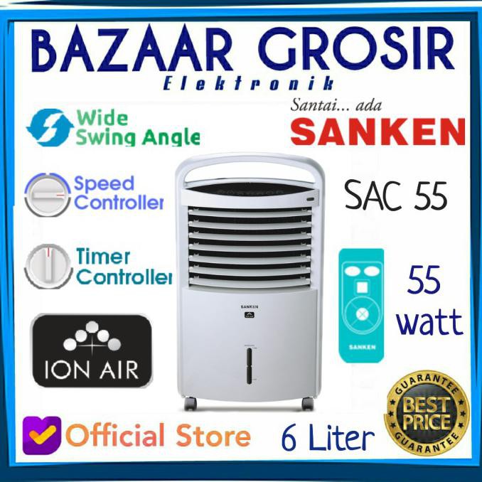 Sanken Air Cooler Sac 55 Sac55 Alat Penyejuk Pendigin Ruangan Low Watt Samahaniolstore