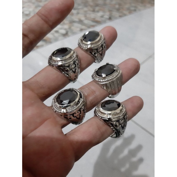 cincin Batu permata black diamond asli batu kualitas nomer satu