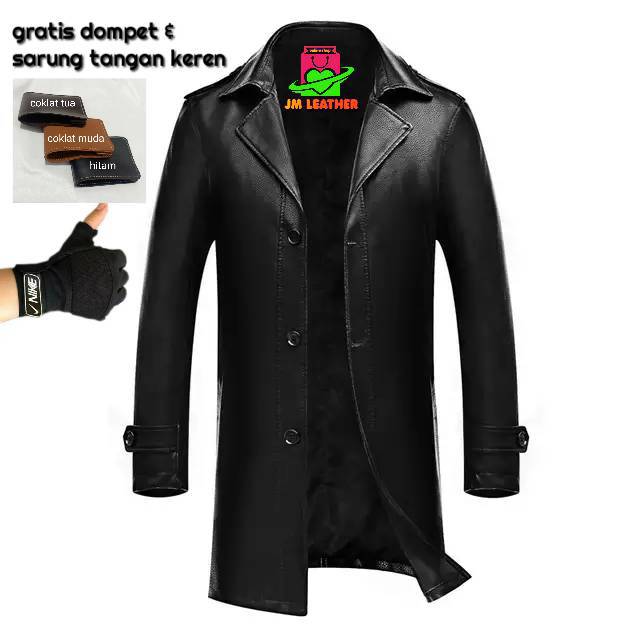 JAKET PRIA JUBAH MANTEL SEMI KULIT