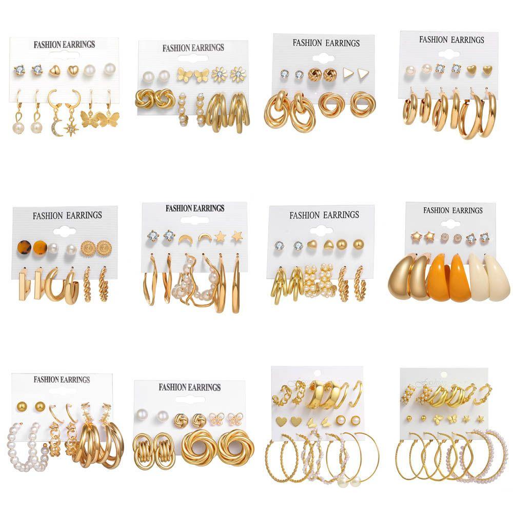 Nanas Drop Earrings Set Perhiasan &amp; Aksesoris Penjualan Panas Wanita Hadiah Mewah Stud Earrings Anting Untuk Wanita Geometris