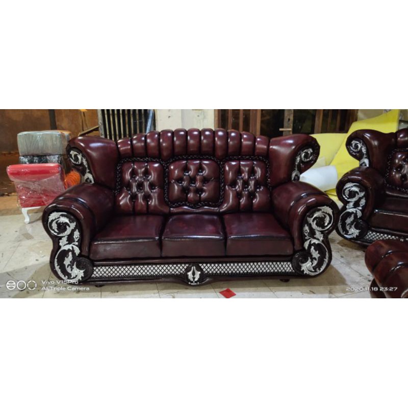 (GRATIS KIRIM) SET SOFA 321 Jaguar JUMBO Crown Prestige + Meja Kaca