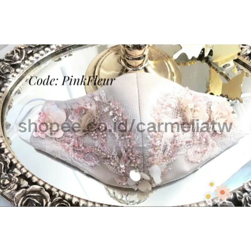 fashion mask / masker kain cantik borci lace