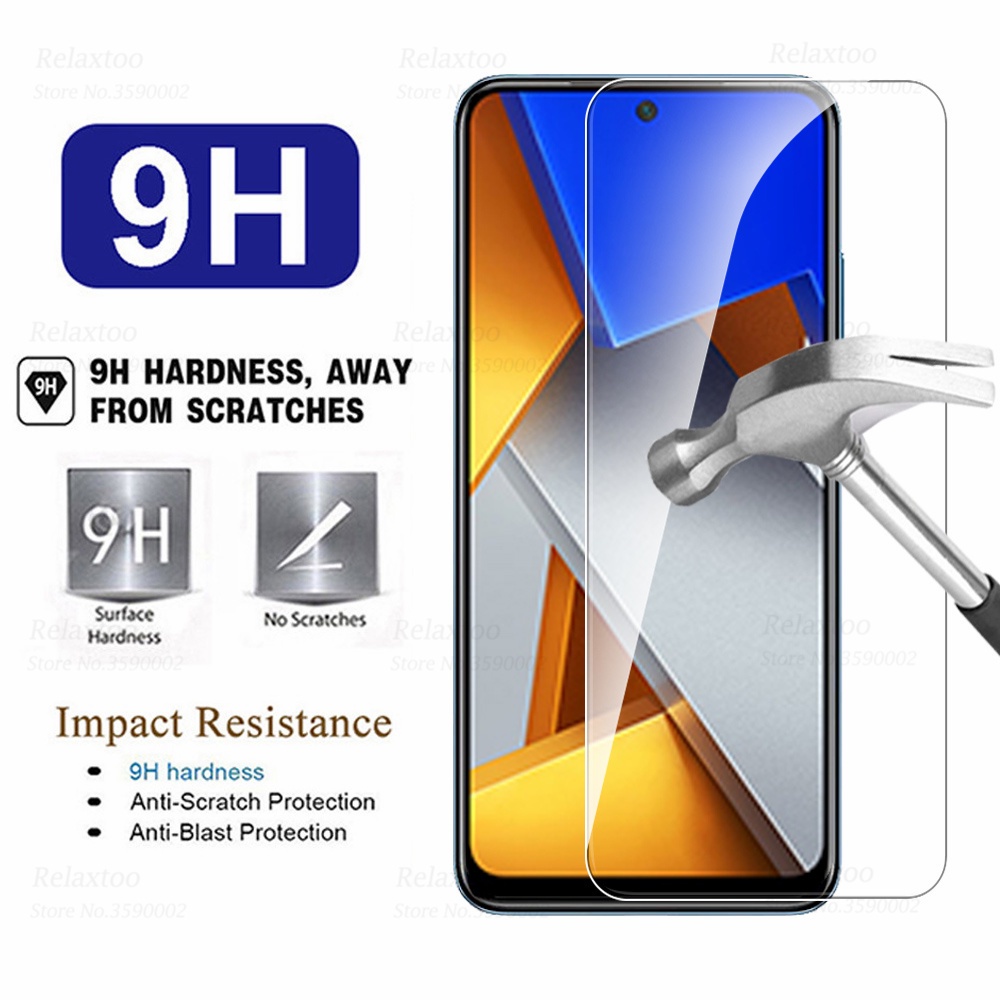 Pelindung Layar Tempered Glass Poco M4 Pro Paket 2 in 1