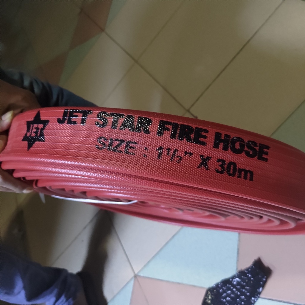 Fire Rubber Hose Karet 1.5 x 30 M Selang Pemadam 1,5 30m Coupling