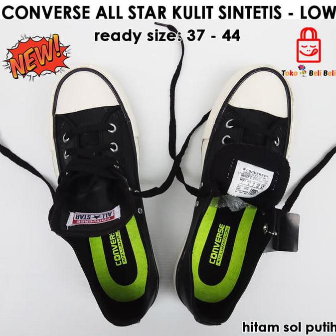 More Walk Converse All Star Kulit Sintetis Low - Hitam Putih / Sepatu Unisex