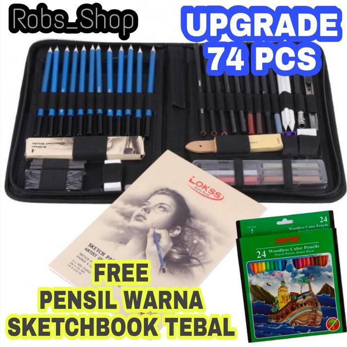

PROMO - Sketching 40 Pcs Pencil Set Drawing Kit Tools Pensil Gambar Sketsa Art