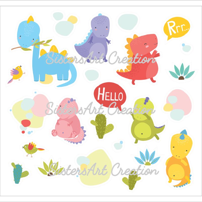 

Cutting Sticker Dinosaurs