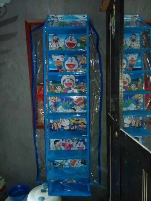 Rak Gantung Karakter Set 3 In 1 Full Resleting (tas,sepatu,jilbab)blue Push
