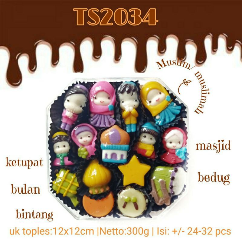 

Coklat Praline Karakter Muslim Tema Idul Fitri/ isi hampers / parcel / hadiah