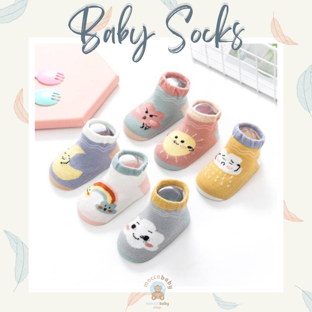 MBSS - Kaos Kaki Bayi Anak Laki Laki Perempuan Import Berkualitas newborn - 12 Bulan / COBY