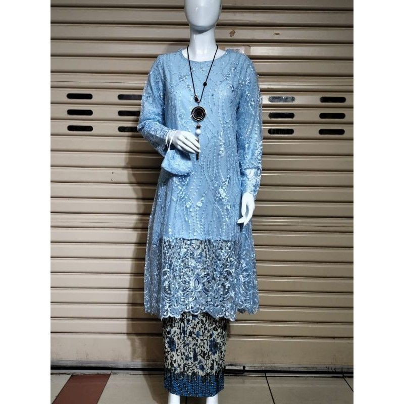SET KEBAYA TUNIK JUMBO/KEBAYA TUNIK TULLE JUMBO LD 120/KEBAYA MODERN/BAJU KEBAYA/KEBAYA JUMBO/KEBAYA-6